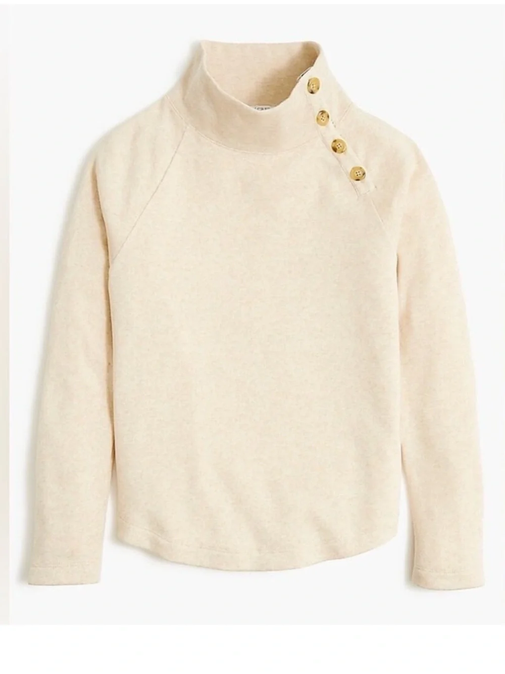 J Crew NWT Wide Button-Collar Pullover Sweatshirt